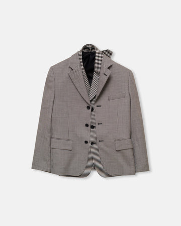 houndstooth check double layer blazer