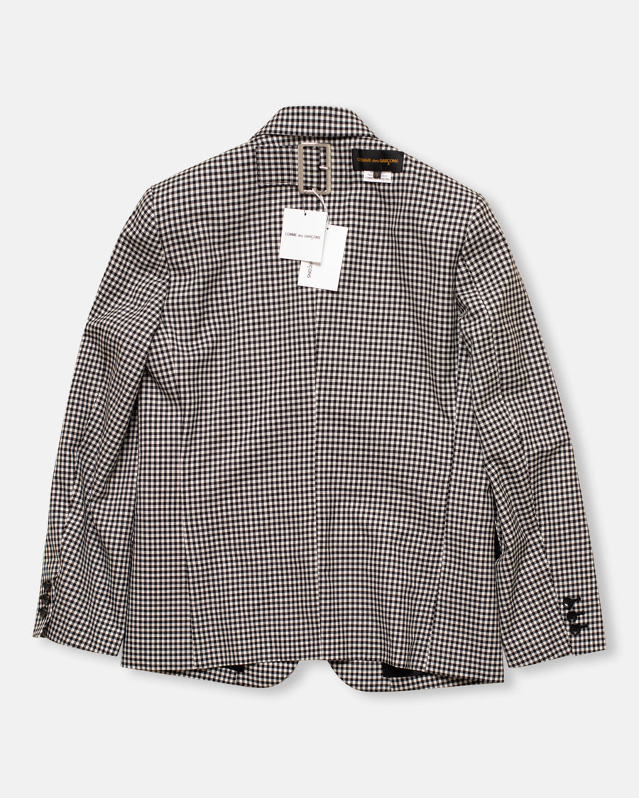 houndstooth check double layer blazer