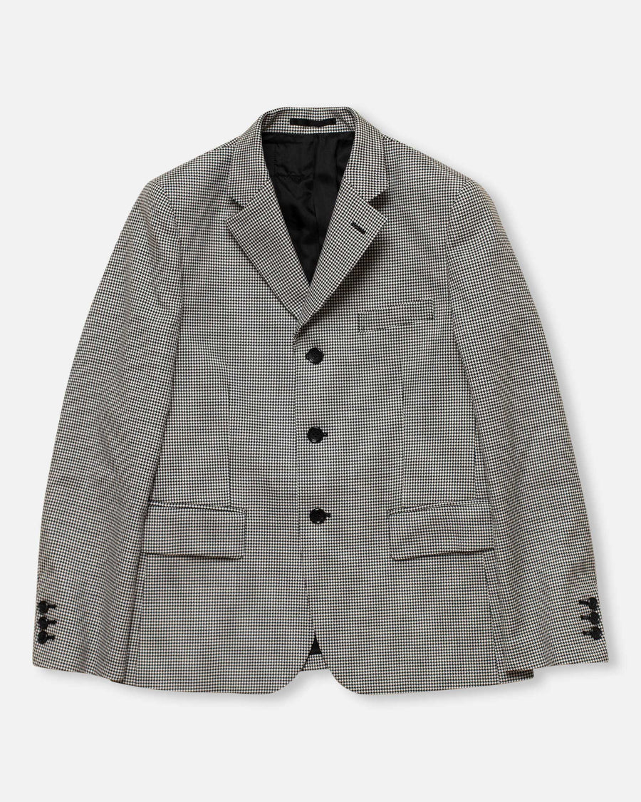houndstooth check double layer blazer