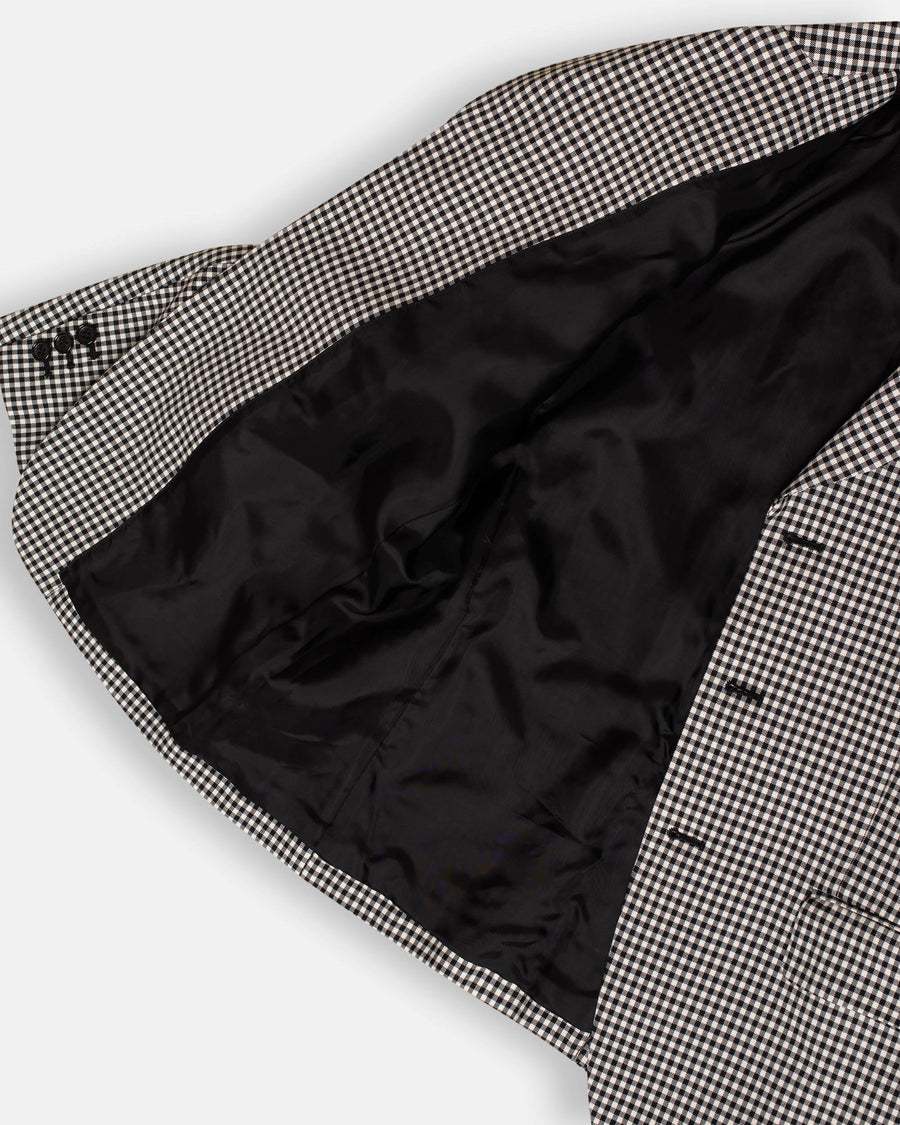 houndstooth check double layer blazer