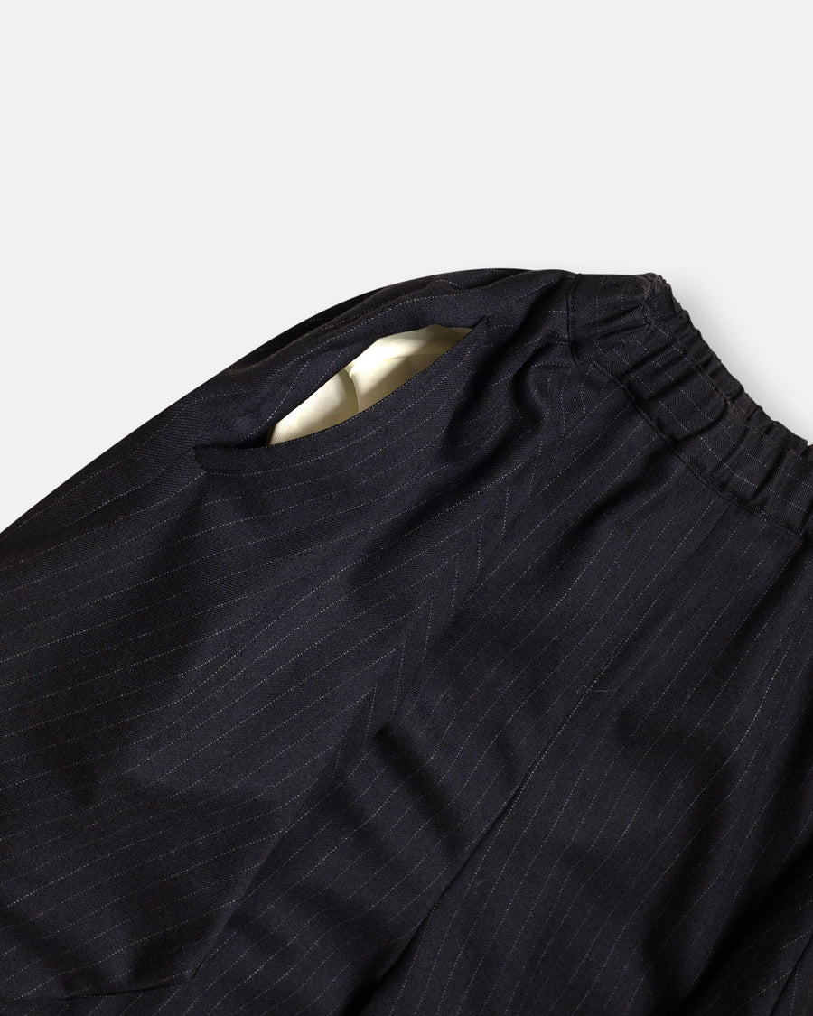 wool serge pinstriped pants