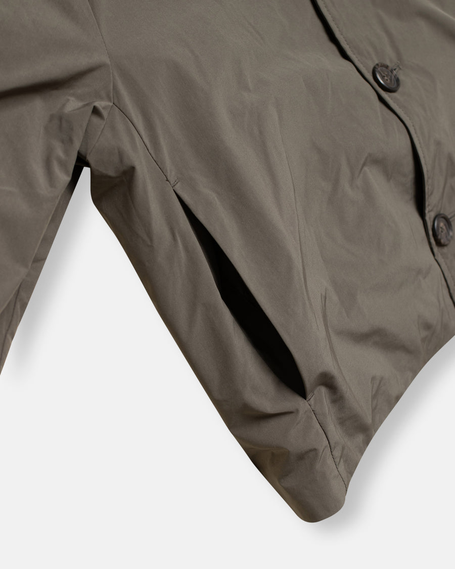 insulated collarless jacket