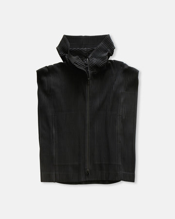 pleated zip up vest
