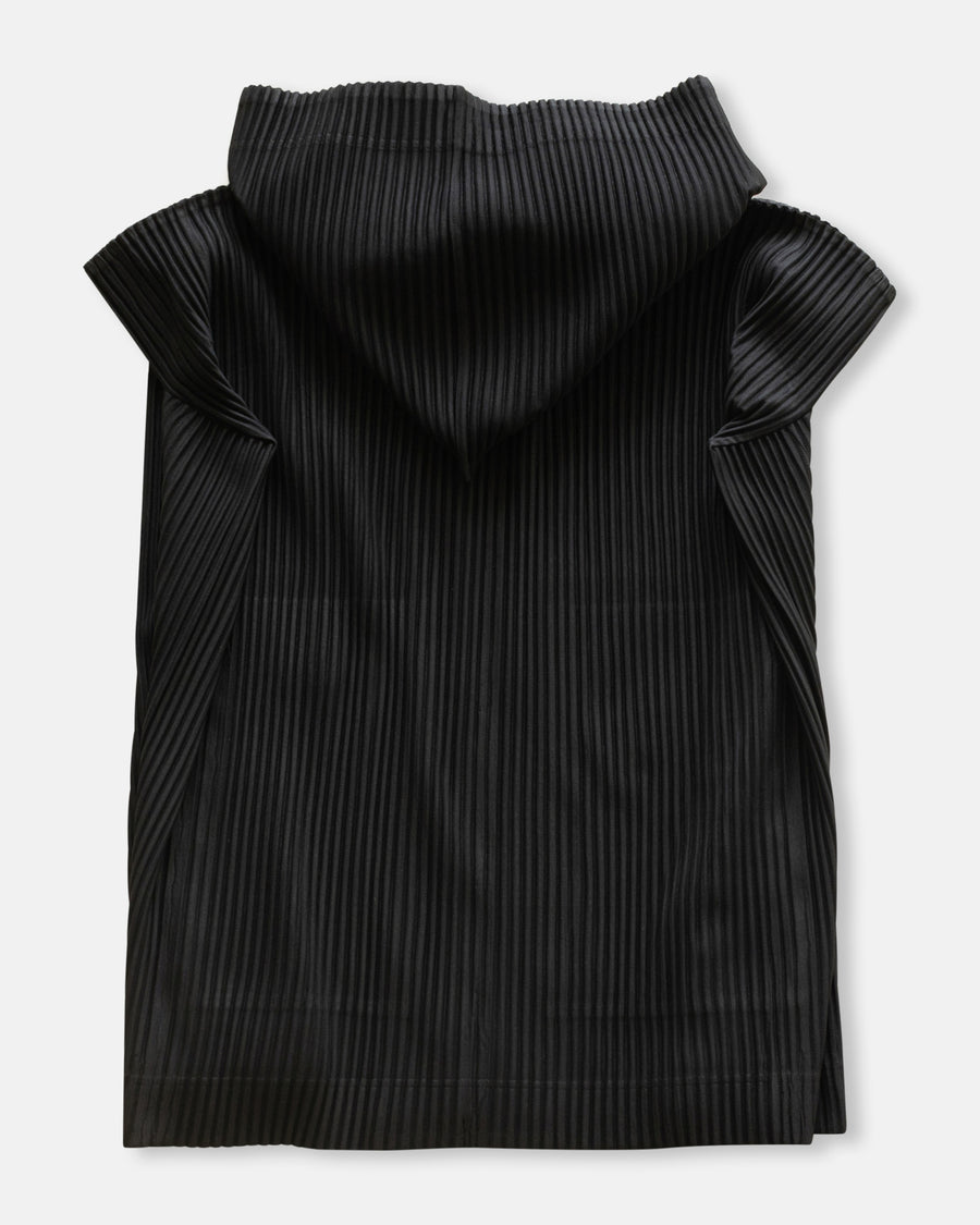 pleated zip up vest