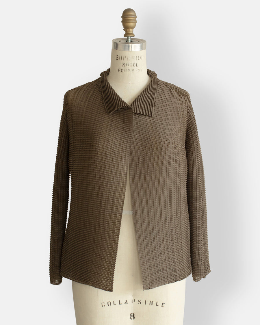 wooly pleats cardigan