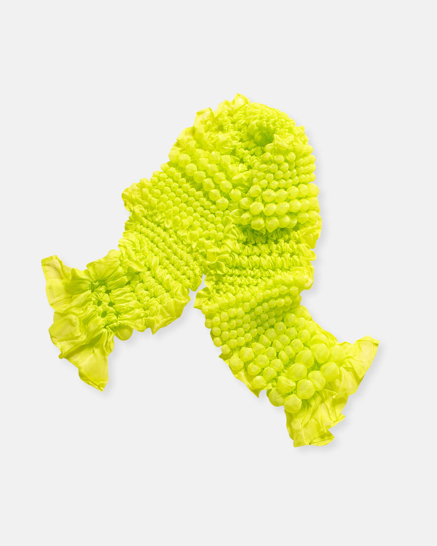 grainy dots shibori scarf neon yellow