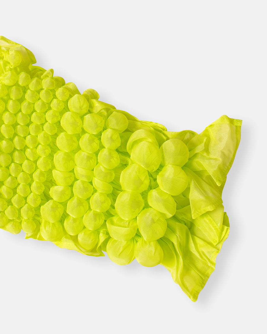 grainy dots shibori scarf neon yellow