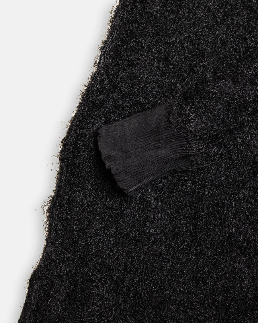 shifted fuzzy pleats sweater