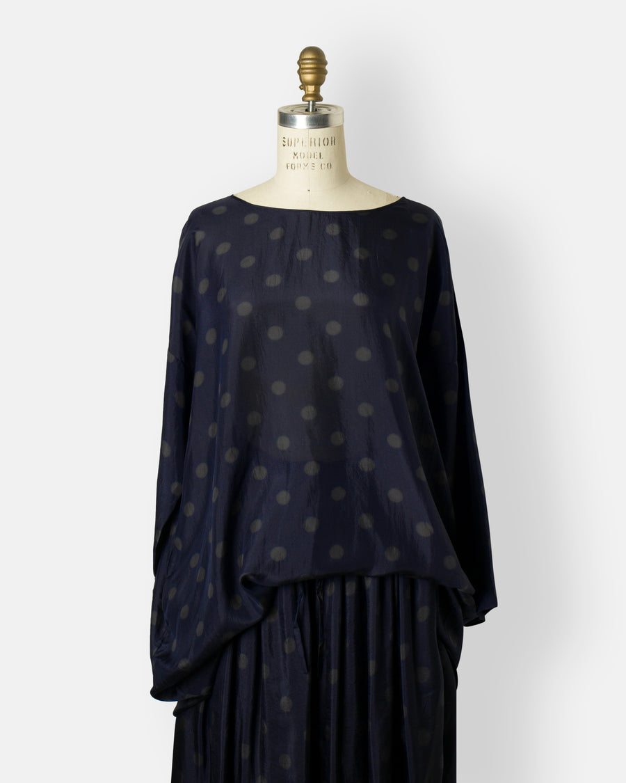 bangalore silk dot print drop shoulder tunic