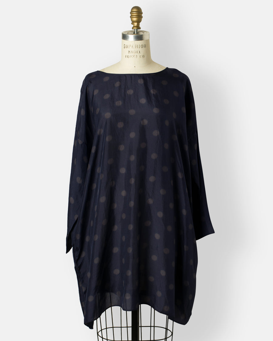 bangalore silk dot print drop shoulder tunic