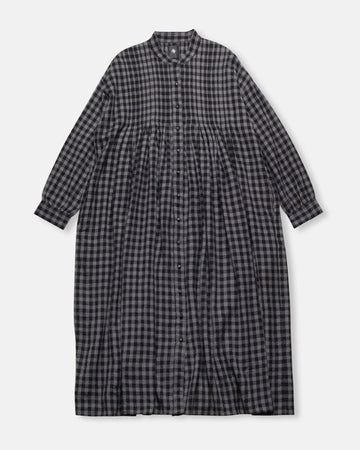 boiled wool gingham check shirt dress