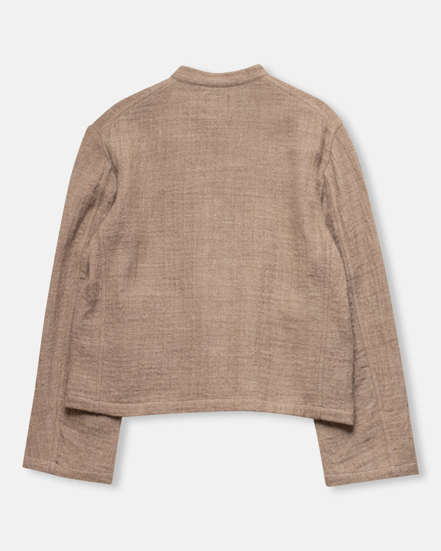 stand collar fly front jacket