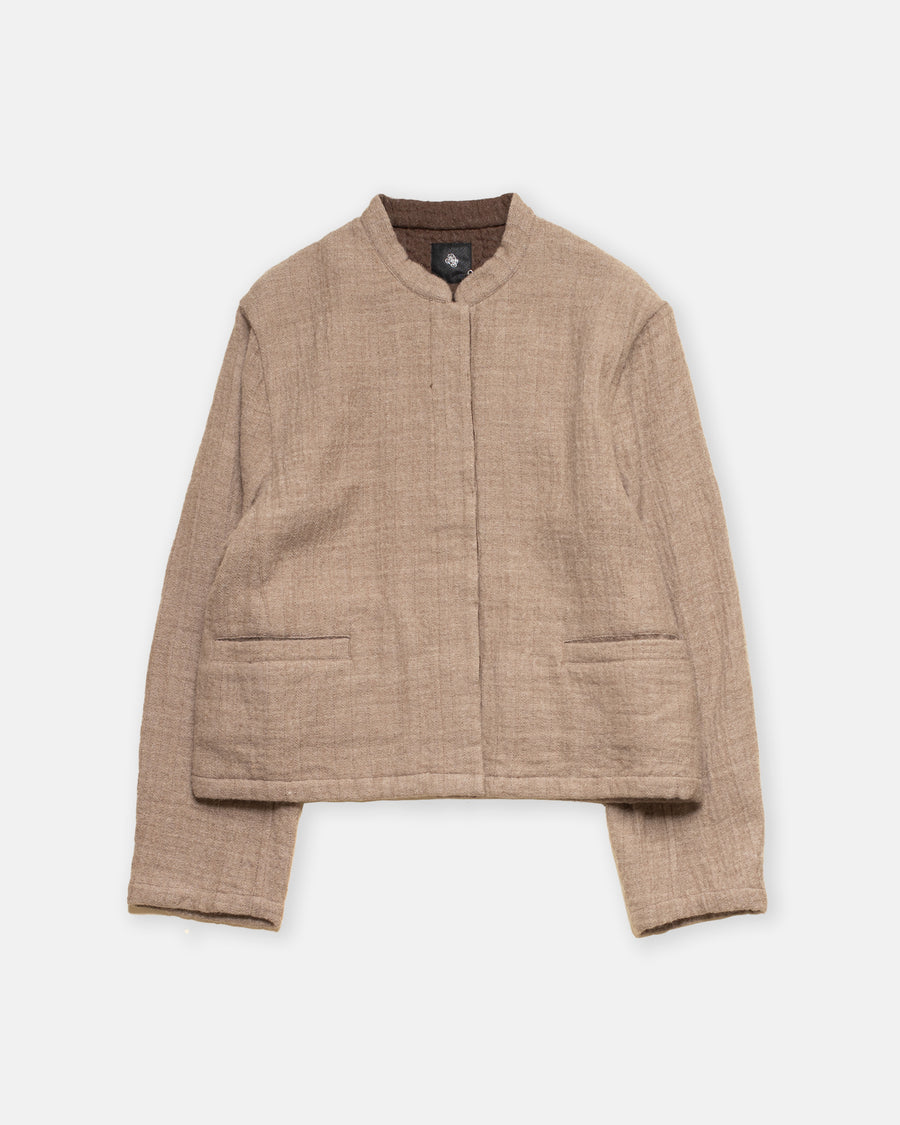 stand collar fly front jacket