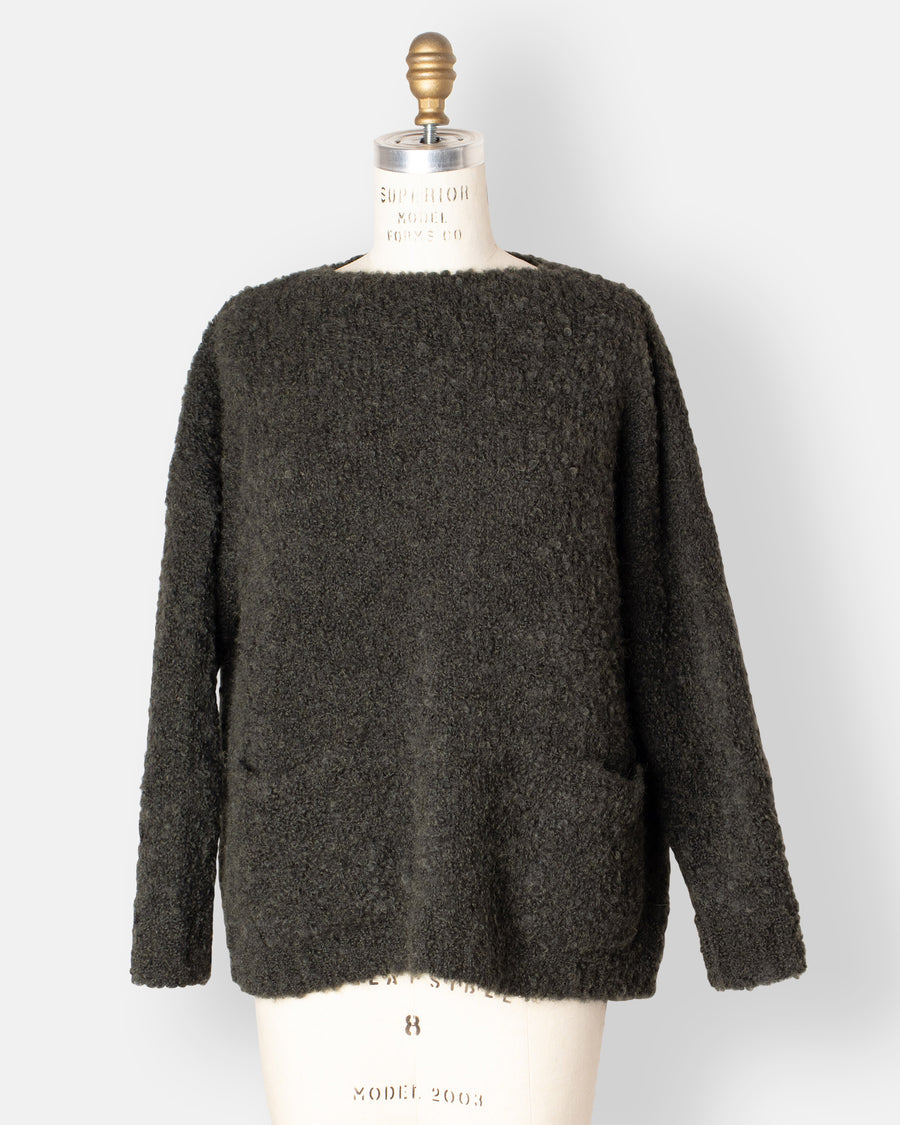bouclé pullover with pocket
