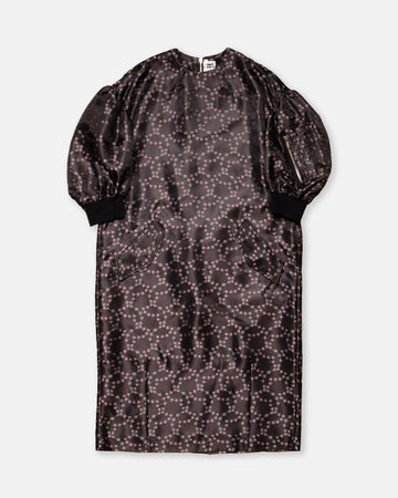 floral satin jacquard dress