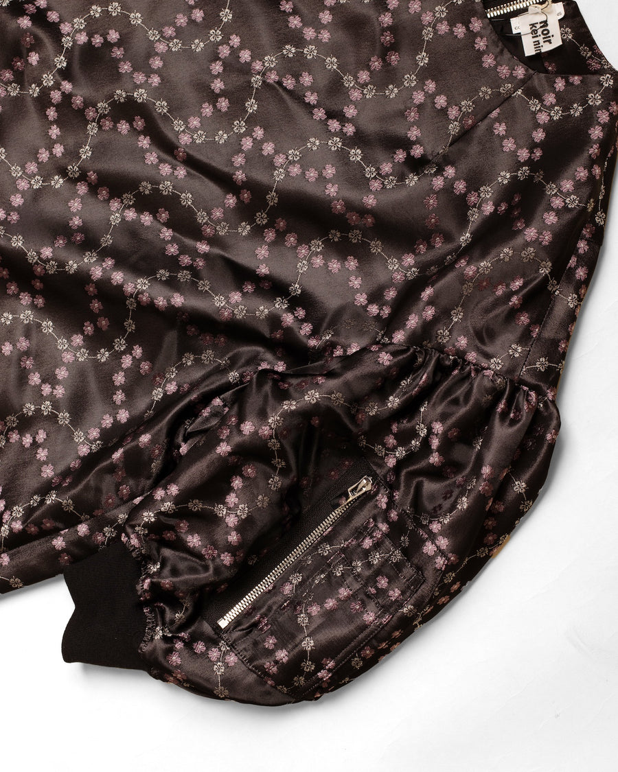 floral satin jacquard dress