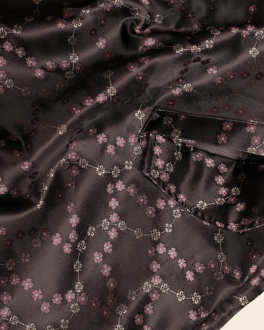 floral satin jacquard dress