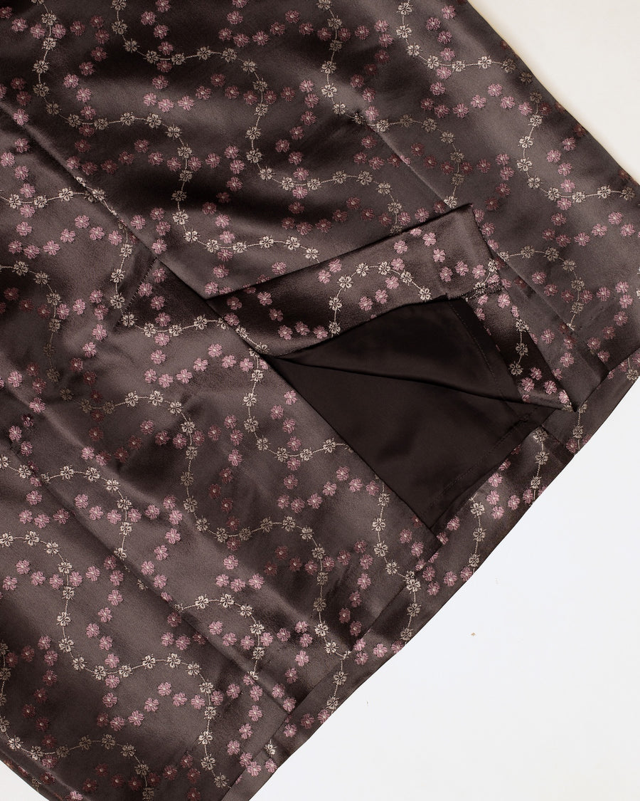 floral satin jacquard dress