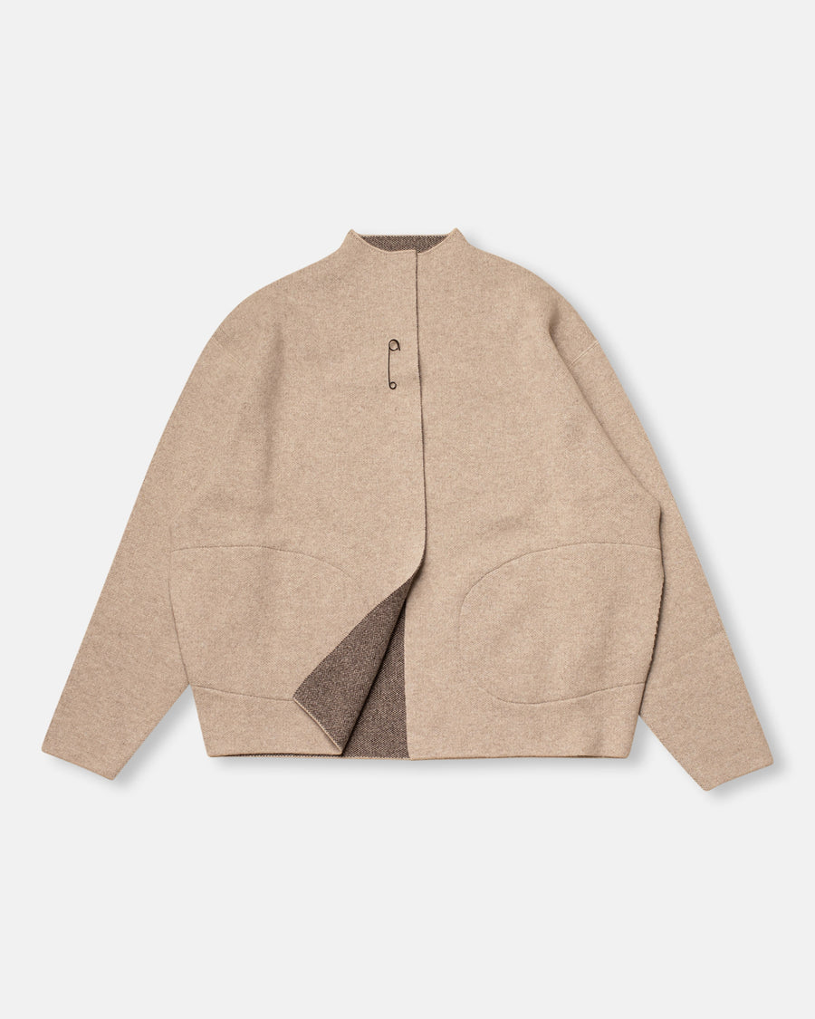 cashmere reversible open jacket