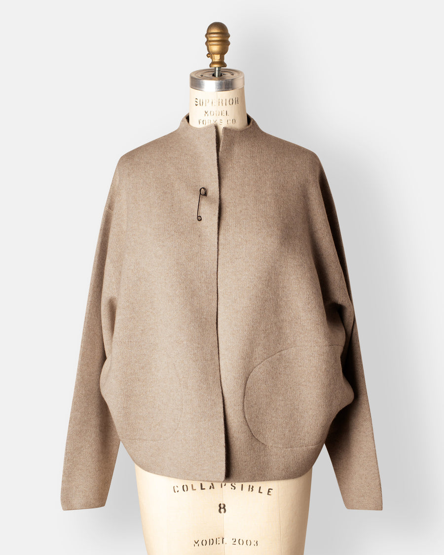 cashmere reversible open jacket