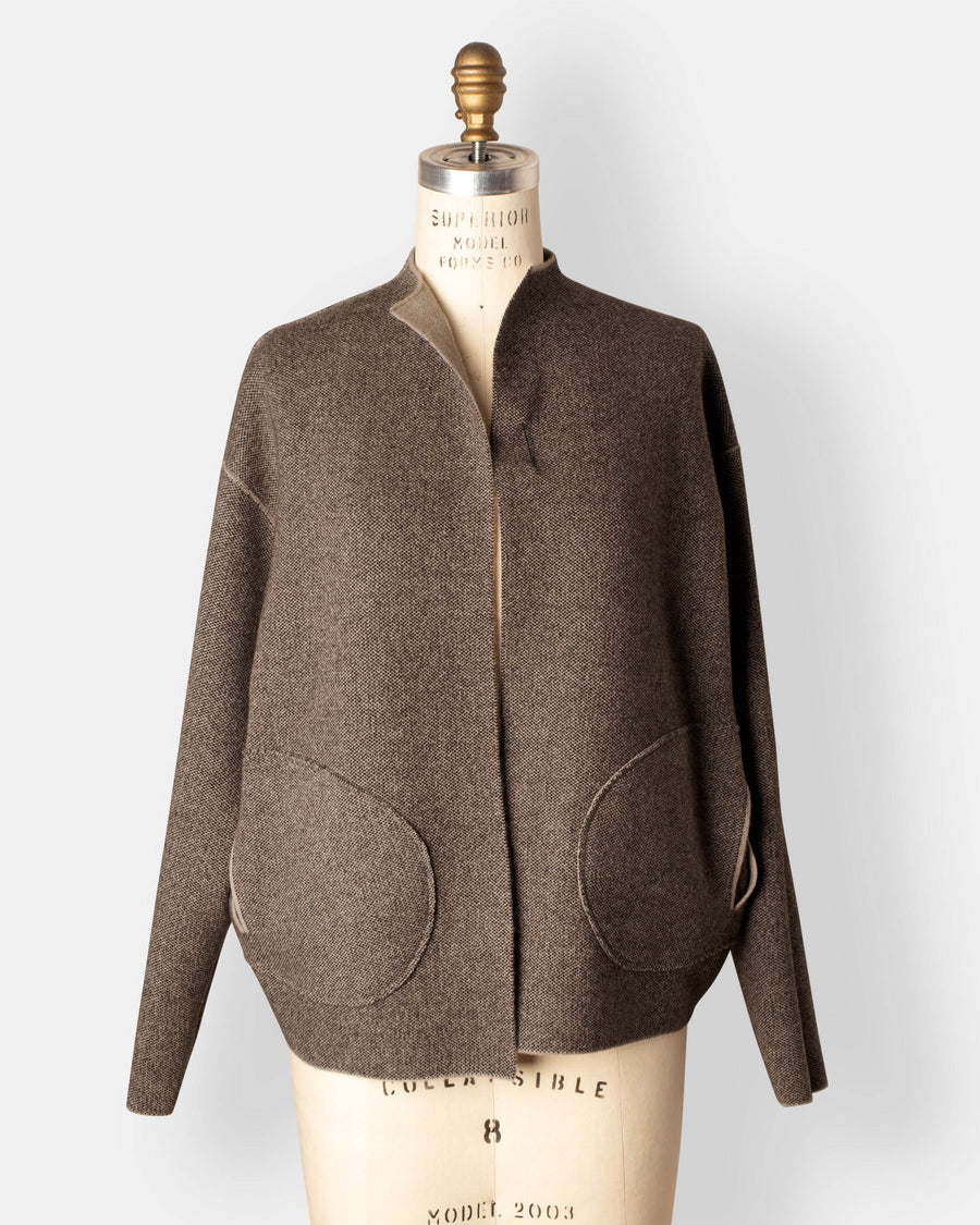 cashmere reversible open jacket