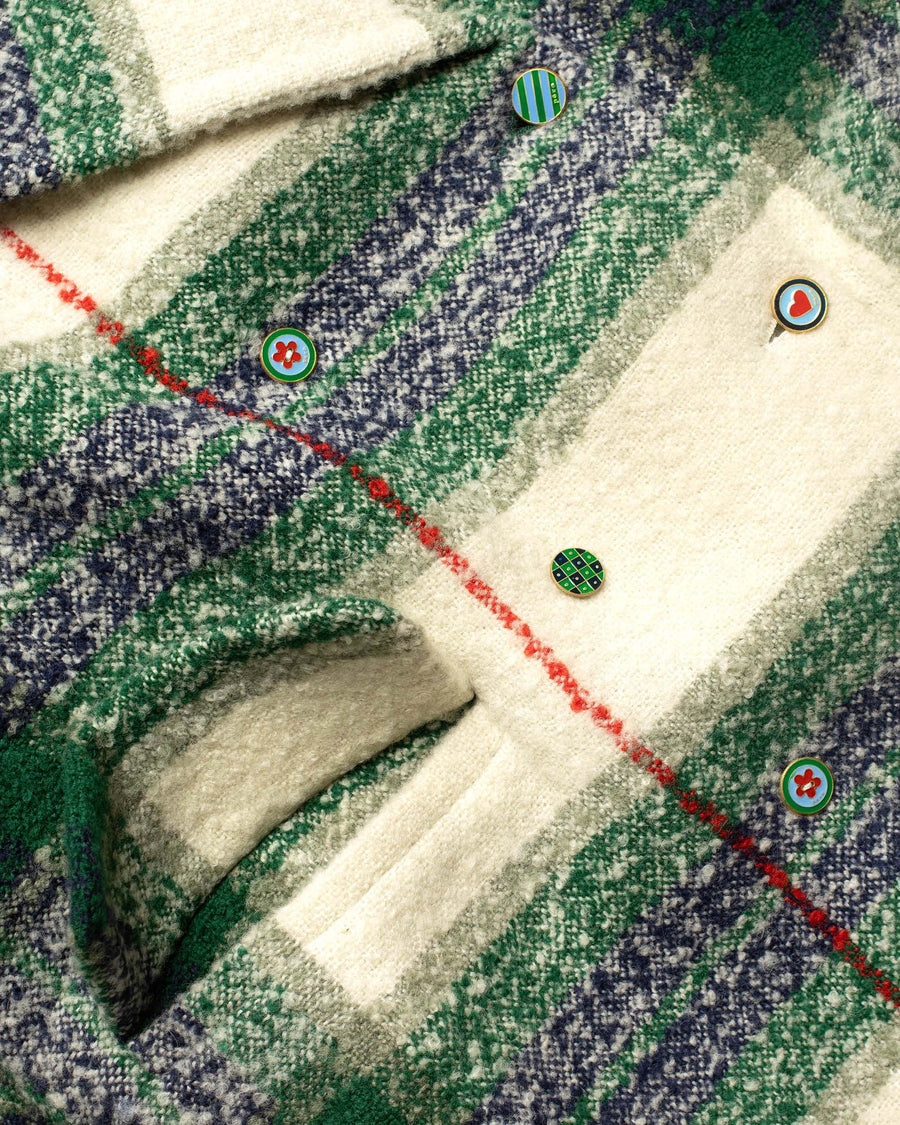 bouclé plaid coat