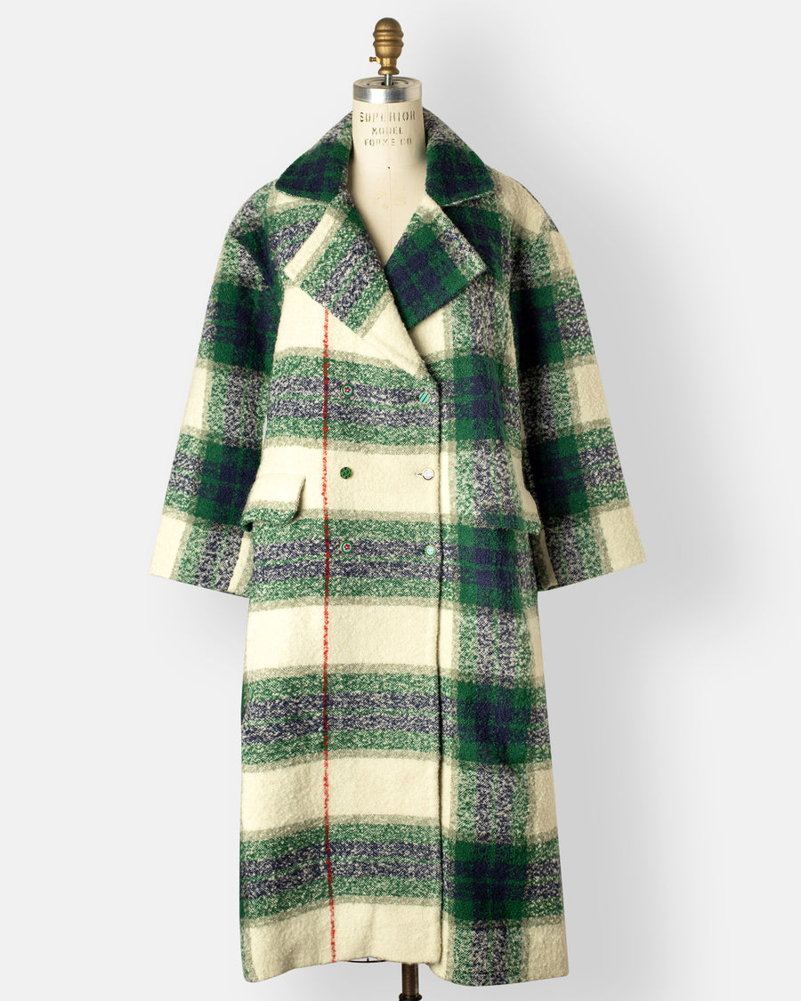 bouclé plaid coat
