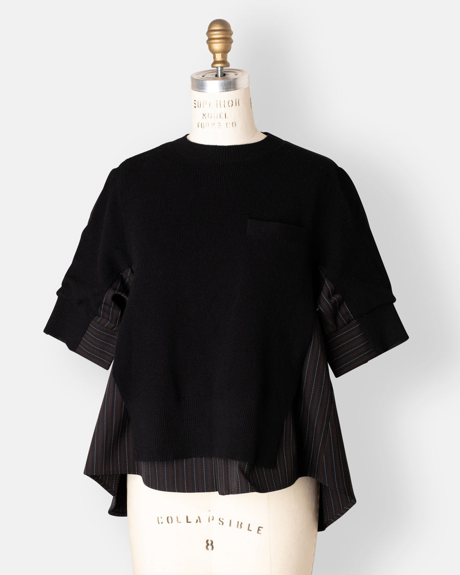 stripe doeskin x wool knit pullover