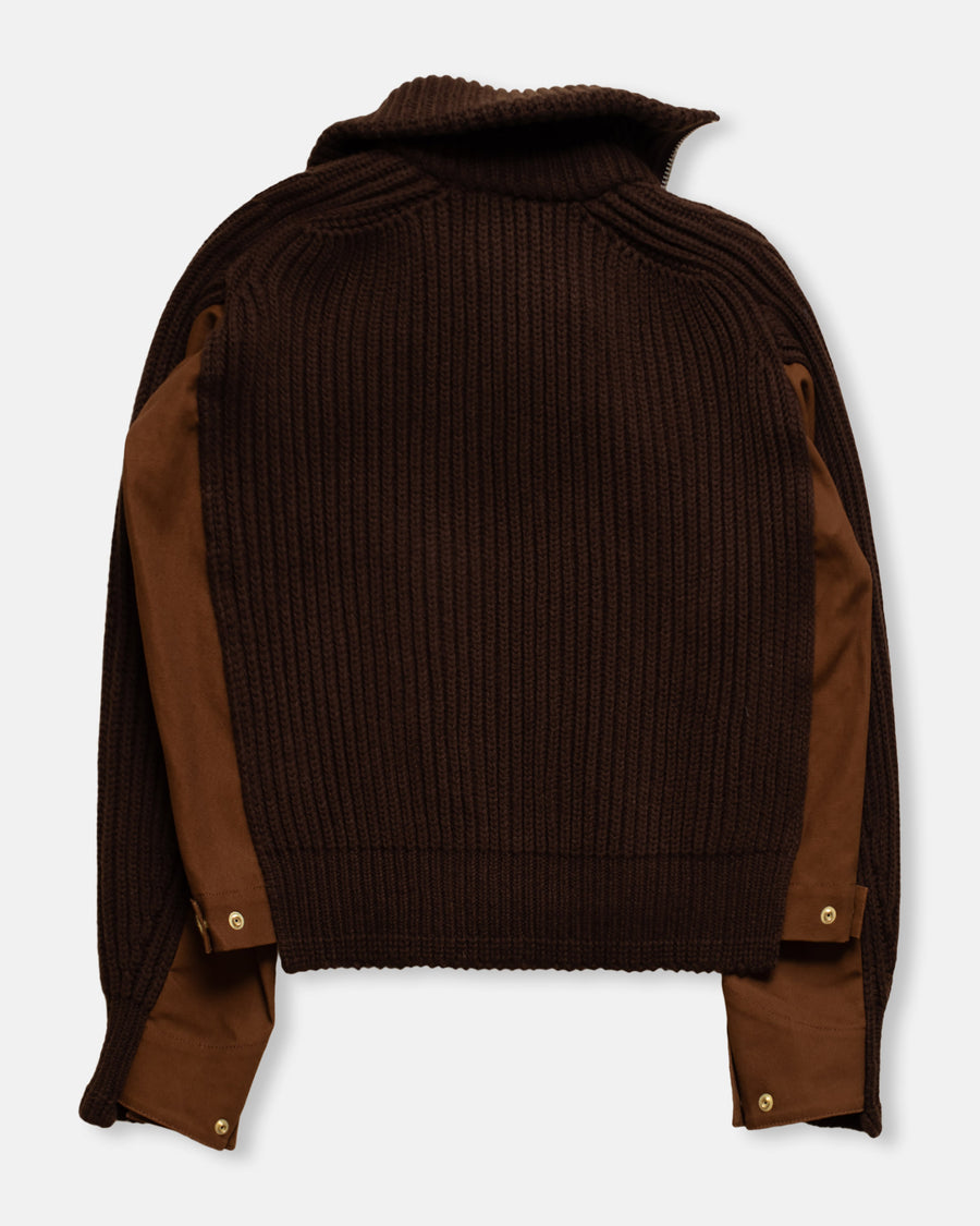 sacai x carhartt duck x wool knit jacket