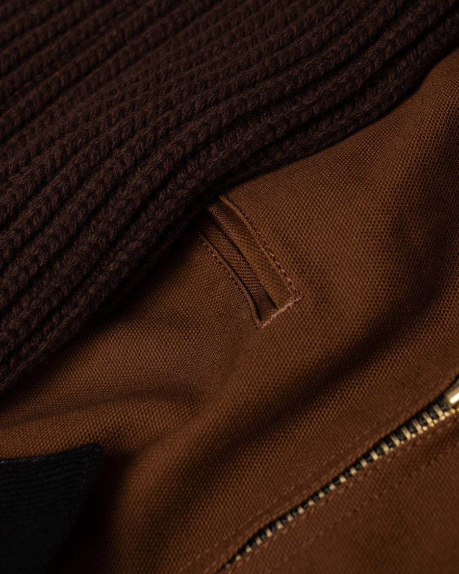 sacai x carhartt duck x wool knit jacket