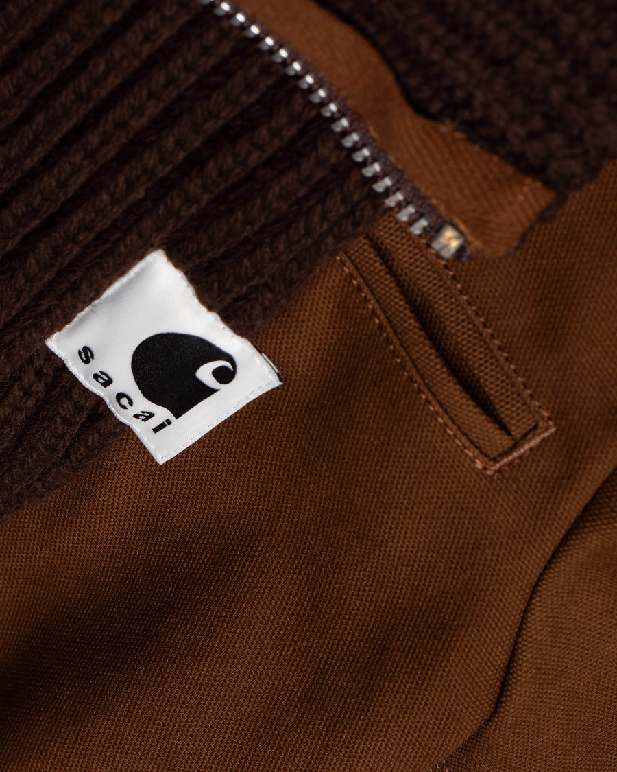 sacai x carhartt duck x wool knit jacket