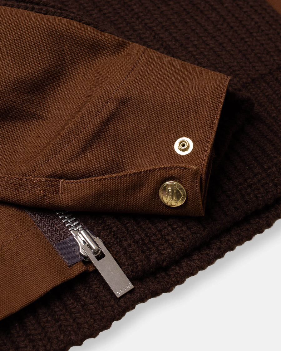 sacai x carhartt duck x wool knit jacket