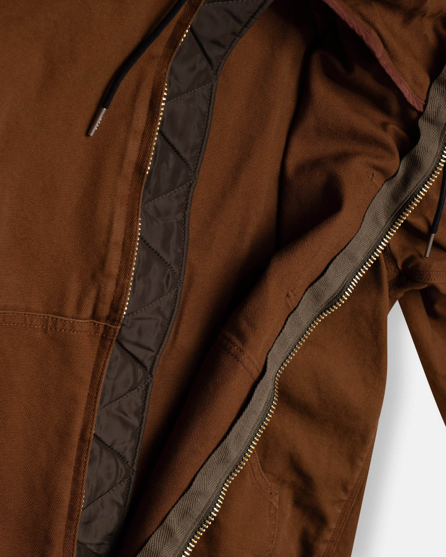 sacai x carhartt duck hooded jacket