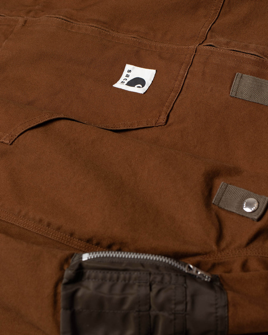 sacai x carhartt duck hooded jacket