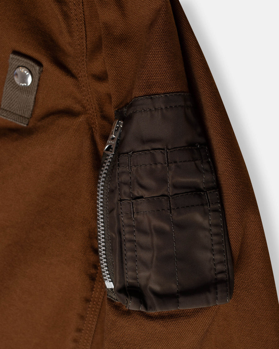 sacai x carhartt duck hooded jacket