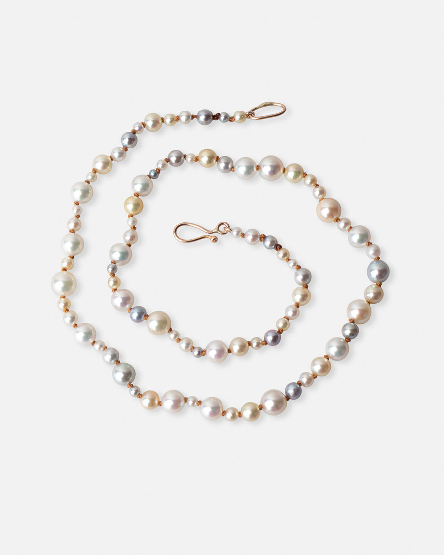 Multi-color akoya necklace