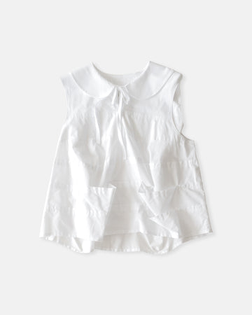 sleeveless top with peter pan collar