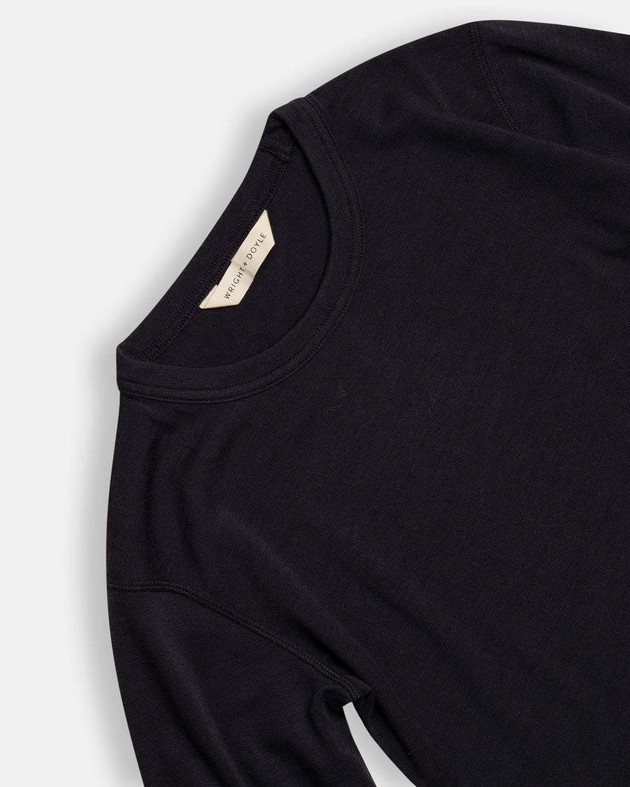 merino long sleeve top ebony