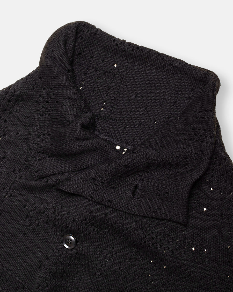 off-neck cropped cardigan