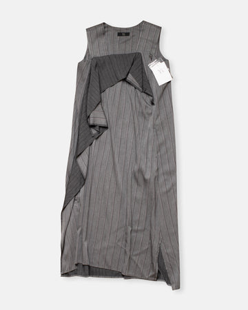 flare sleeveless dress light grey
