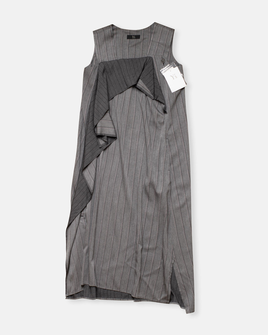 flare sleeveless dress light grey