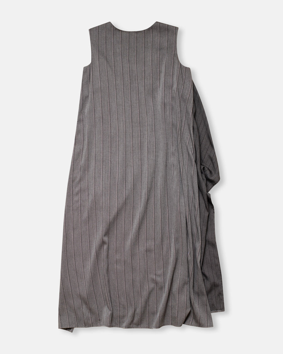 flare sleeveless dress light grey