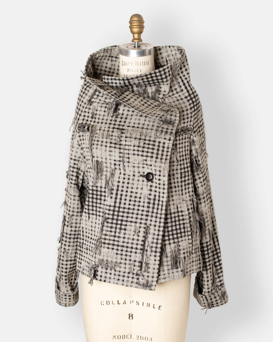 u-wrap jacket white black