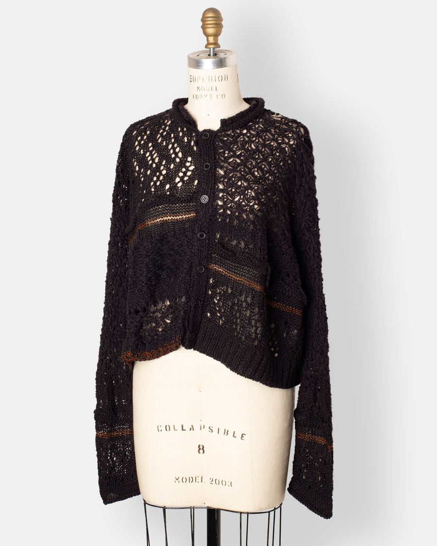 cropped cardigan black