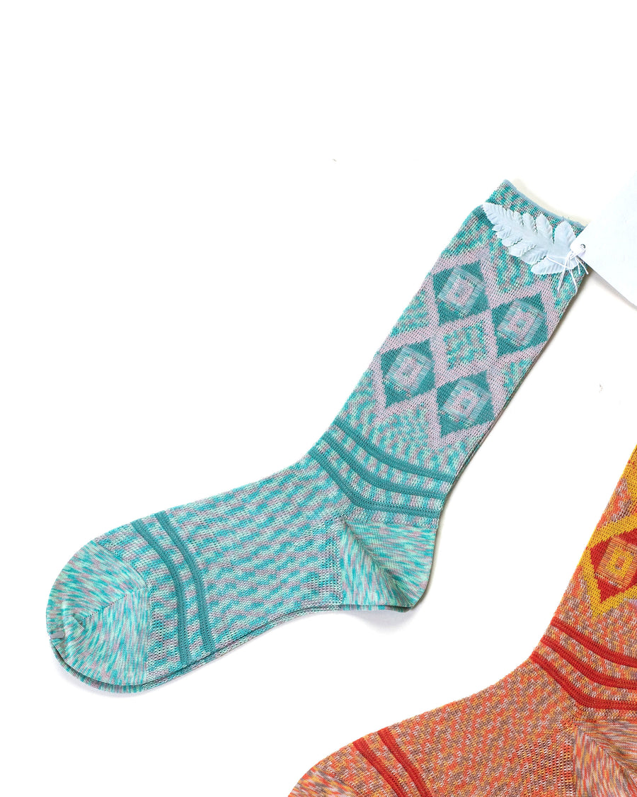 melange jacquard socks