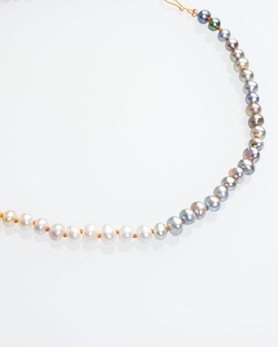 ombre button tahiti keshi necklace