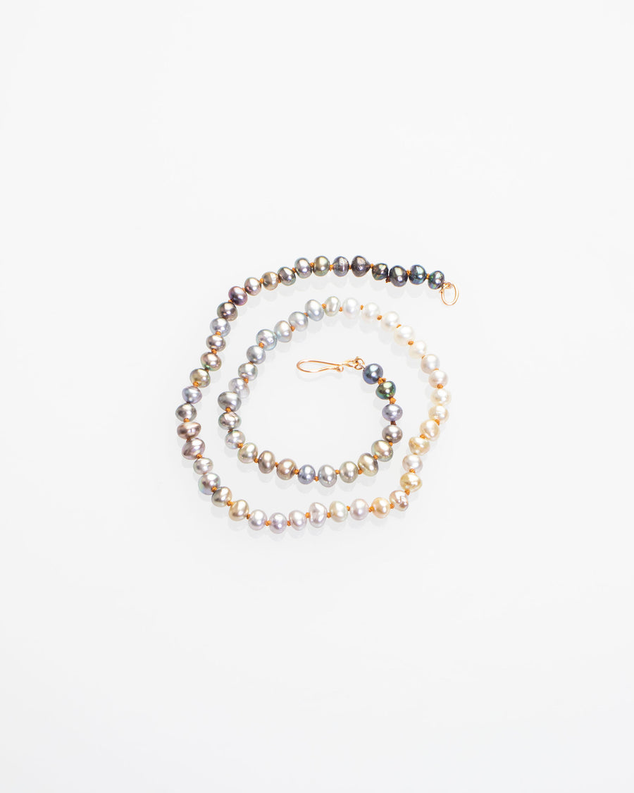 ombre button tahiti keshi necklace